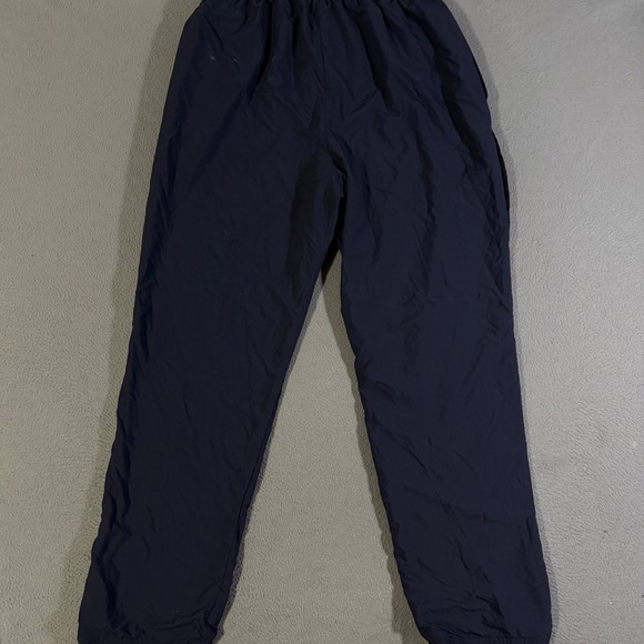 Vintage Navy Running Pants Medium Long Blue Activewear Track Zipper Bottoms - Picture 7 of 8